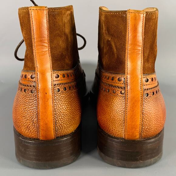 PHINEAS COLE Size 7.5 Tan Perforated Leather Wingtip Boots main image 8
